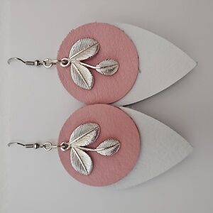 3 Layer Faux Leather Teardrop Earrings